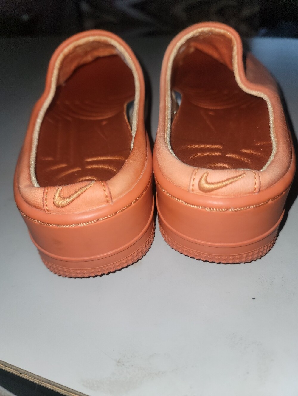 NIKE Air Force 1 Lover XX Leather Mules in Cinder Orange - Picture 4 of 9